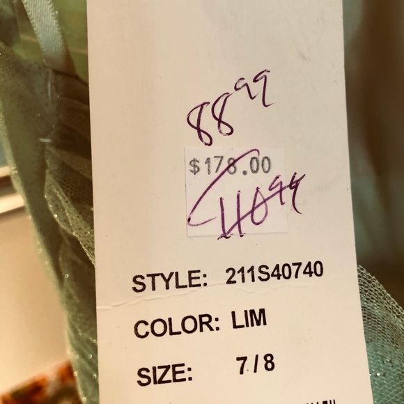 Beautiful Sparkling Pastel Green long dress - Picture 8 of 8